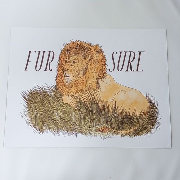 Set of Five Double Sided Frida Clements Animal Pun Prints - Picture 2 of 11